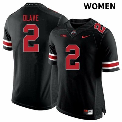 Women's Ohio State Buckeyes #2 Chris Olave Blackout Nike NCAA College Football Jersey June MGJ0244GD